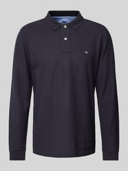 Regular Fit Poloshirt mit Logo-Stitching von Fynch-Hatton Blau - 3