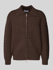 Strickjacke mit Strukturmuster und Zweiwege-Reißverschluss von JAKE*S STUDIO MEN - 28