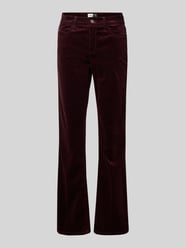 Flared corduroy broek met 5-pocketmodel, model 'PARIS' van Cambio Bordeaux - 43