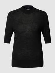 Strickshirt aus Lanawolle mit Stehkragen von Calvin Klein Womenswear Schwarz - 13
