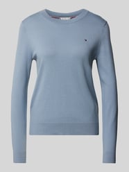 Strickpullover mit Logo-Stitching von Tommy Hilfiger Blau - 11