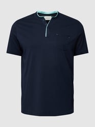 PLUS SIZE T-Shirt mit Brusttasche Modell 'Basic' von Tom Tailor Plus Blau - 16