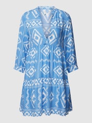 Minikleid aus Viskose mit V-Ausschnitt Modell 'ALLY' von Only Blau - 42