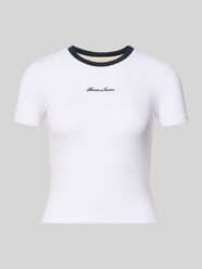 t-shirt z okrągłym dekoltem i wyhaftowanym logo od GUESS Jeans - 28