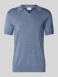 Slim Fit Poloshirt mit V-Ausschnitt Modell 'Ecovero' von Lindbergh - 23