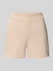 Short met elastische band model 'KATE PIQUE' van ICHI Beige - 2