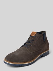 Veterschoenen van leer, model 'Caj' van bugatti Grijs / zwart - 7