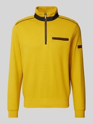 Sweatshirt mit Stehkragen von bugatti Gelb - 1