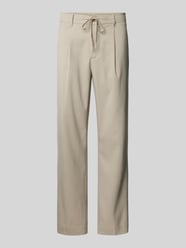 Regular Tapered Fit Bundfaltenhose mit Tunnelzug Modell 'LEROY' von SELECTED HOMME Beige - 33