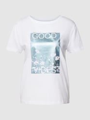 T-shirt z nadrukiem ze sloganem od comma Casual Identity Biały - 18