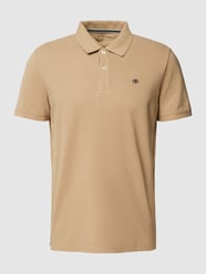 Poloshirt aus Baumwolle mit Label-Detail von Tom Tailor Braun - 4