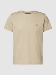 T-Shirt mit Label-Stitching von Gant Beige - 36
