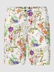 Bermuda met all-over motief, model 'JACQUELINE CURVY' van Mason's Wit - 37