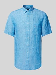 Freizeithemd aus Leinen mit Button-Down-Kragen Modell 'Summer' von Fynch-Hatton Blau - 7