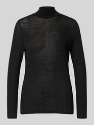 Longsleeve mit geripptem Stehkragen von comma - 41