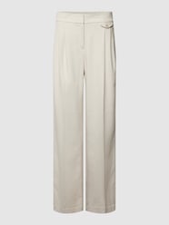 Flared Cut Bundfaltenhose mit Webmuster Modell 'Marzena' von OPUS Beige - 2