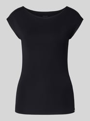 t-shirt z dekoltem w łódkę i detalem z logo od Marc Cain - 13
