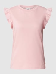 T-Shirt mit geripptem Rundhalsausschnitt von Marc O'Polo Denim Rosa - 7