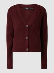 Cardigan mit Rippenstruktur Modell 'Lea' von Vero Moda Bordeaux - 27