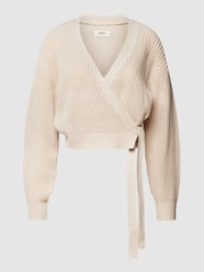 Cropped Strickjacke mit V-Ausschnitt  Modell 'BREDA' von Only Weiß - 30