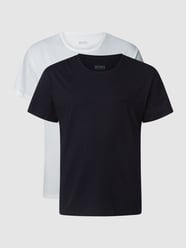 T-shirt PLUS SIZE o kroju regular fit z bawełny w zestawie 2 szt. od Boss Black Big&Tall Niebieski - 10