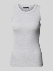 Tanktop in riblook, model 'OLINA' van Drykorn Grijs / zwart - 6