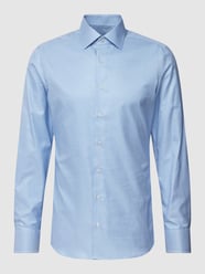Koszula biznesowa o kroju slim fit ze wzorem w pepitkę model ‘Kent’ od Eterna Niebieski - 47