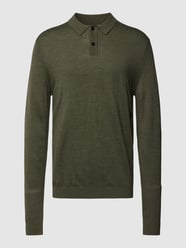Gebreide pullover met ribboorden, model 'TOWN MERINO' van Selected Homme Groen - 8