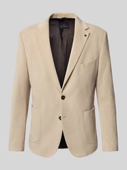 Slim fit 2-knoops colbert van corduroy met reverskraag van Zuitable Beige - 45
