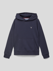 Hoodie mit Label-Stitching von Gant Blau - 16