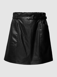PLUS SIZE Knielanger Rock in Leder-Optik von ONLY CARMAKOMA Schwarz - 44