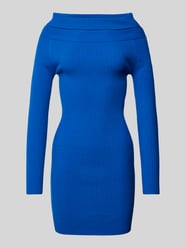 Off-Shoulder-Kleid in Ripp-Optik von Review Blau - 38