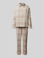 Pyjama mit durchgehender Knopfleiste von Schiesser Beige - 36