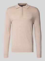 Strickpullover aus Merino-Mix mit Umlegekragen von Christian Berg Men Beige - 34