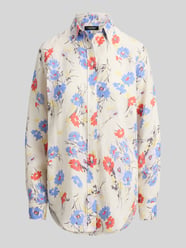 Bluzka koszulowa o kroju relaxed fit z czystego lnu od Lauren Ralph Lauren - 8