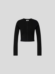 Cropped Strickjacke aus Viskose-Mix von Victoria Beckham Schwarz - 1