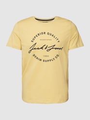 T-shirt z okrągłym dekoltem model ‘ACE’ od Jack & Jones Żółty - 14