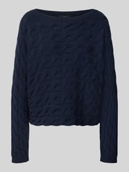 relaxed fit gebreide pullover van katoenmix met kabelpatroon van Oui - 20