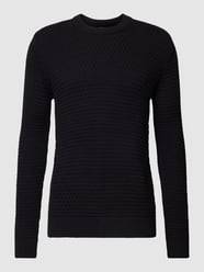 Strickpullover mit Strukturmuster Modell 'REMYS' von SELECTED HOMME Schwarz - 31