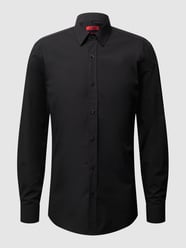 Koszula biznesowa o kroju slim fit z kołnierzykiem typu kent model 'Elisha' od HUGO Czarny - 29