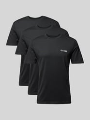T-Shirt mit Label-Print im 3er-Pack von Guess Activewear Schwarz - 6