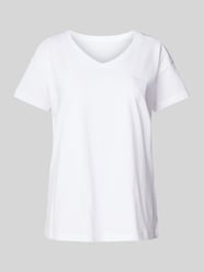 T-Shirt mit geripptem V-Ausschnitt von ARMANI EXCHANGE - 5