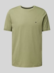 T-shirt met logostitching van Fynch-Hatton Groen - 48