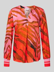 Regular fit blouse met V-hals van Emily Van den Bergh Fuchsia - 19