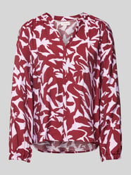 Regular fit viscose blouse met all-over print en kreukstructuur van s.Oliver RED LABEL Rood - 1