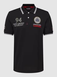 Poloshirt mit Label-Details und Kontraststreifen von Christian Berg Men Schwarz - 27