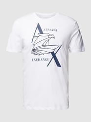 T-Shirt mit Label-Print Modell 'Eagle' von ARMANI EXCHANGE Weiß - 35