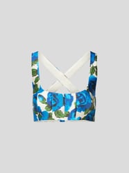 Crop Top mit Allover-Motiv-Print von Philosophy di Lorenzo Ser Blau / Türkis - 2