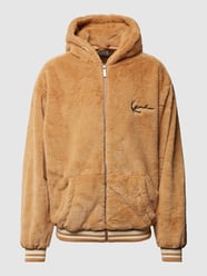 Sweatjacke mit Kunstfellbesatz von KARL KANI Beige - 14