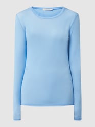 Shirt met lange mouwen en stretch, model 'Trento' van MaxMara Leisure Blauw - 1